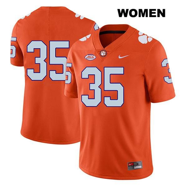 Women's Clemson Tigers #35 Justin Foster Stitched Orange Legend Authentic Nike No Name NCAA College Football Jersey ZLJ0046TI